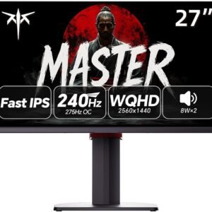 KTC 27インチ ゲーミングモニター WQHD (2560x1440) 240Hz 0.5ms 応答速度Fast IPS DisplayHDR 400 400cd/㎡ sRGB125%（色域容積）Adaptive Sync HDMI2.0×2 / DP1.4×2 / mini-USB チルト・回転対応 遮光フード付 VESA対応 3年保証 27M1 Pro