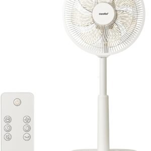 COMFEE' 扇風機 DCモーター リビング 静音 リモコン付き 左右自動首振り 上下角度調節 風量9段階調節 1~7h タイマー機能 強力送風 省エネ 小型 コンパクト 洗える 7枚羽根 軽量 ベージュ色