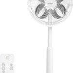 COMFEE' 扇風機 リビング ACモーター クローバー羽 リモコン付き 大風量 温度感知風速モード 静音 左右自動首振り 上下角度調節 風量3段階調節 1~7h タイマー機能 強力送風 省エネ 小型 コンパクト 洗える ホワイト色 CFS-30PWR0D1