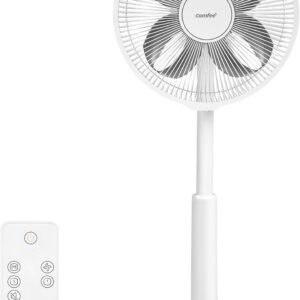 COMFEE' 扇風機 リビング ACモーター クローバー羽 リモコン付き 大風量 温度感知風速モード 静音 左右自動首振り 上下角度調節 風量3段階調節 1~7h タイマー機能 強力送風 省エネ 小型 コンパクト 洗える ホワイト色 CFS-30PWR0D1