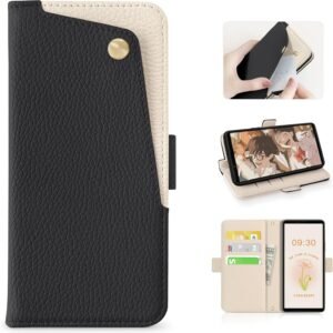 CASSYOOK for xperia 1 vii ケース 手帳型 エクスペリア1 vii ケース 財布型 カードポケット付き 全面保護 so-51f ケース カード収納 横置きスタンド機能 高級PUレザー おしゃれ 上質な手触り 擦り傷防止(ブラック)