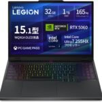 【Amazon.co.jp限定】Lenovo ゲーミングノートPC ゲーミングPC Legion 5i Gen10 15.1インチ GeForce RTX 5060 Intel Core Ultra 7 プロセッサー 255HX メモリ32GB SSD1TB Microsoft 365試用版 バッテリー駆動9.3時間 Game Pass 3か月無料 エクリプスブラック 83F0007SJP