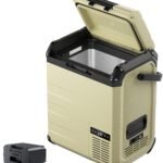 【Amazon.co.jp限定】【2026最新】EENOUR 車載冷蔵庫 D23 PLUS 23L アルミ製庫内 -20℃～10℃ バッテリー1個付き 小型 両開きフタ コンプレッサー式 4WAY電源対応 AC100V DC12V/24V 電池 ポータブル冷蔵庫 コードレス式 急速冷凍 省エネ 静音 軽量 コンパクト LCD温度表示 庫内灯・大型ハンドル・水栓付き キャンプ 車中泊 に大活躍
