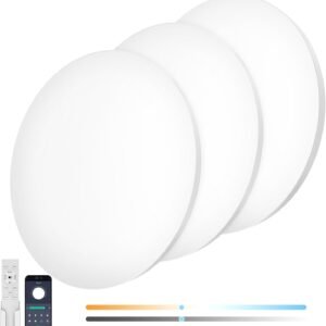 「Coizabera」LED シーリングライト 6畳 28W 3600lm 3個セット 調光調色 リモコン操作 スマホAPP操作 天井照明器具 電気 蛍光灯 洋室 和室 リビング/キッチン/寝室/洗面所 適用 白枠3個セット ５年保証