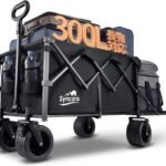 キャリーワゴン 【2026新登場・ワンタッチ収納＆後部展開可】 アウトドアワゴン 大容量 300L 耐荷重250kg 自立収納 子供乗せれる キャリーカート 折り畳み 軽量 長物対応 ブレーキ付き 大きいタイヤ スチール制 丈夫 キャンプ カート 台車 荷物カート キャリー 持ち運び便利 コンパクト 荷物運び 買い物 釣り イベント 引っ越し ゴミ出し