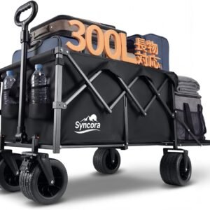 キャリーワゴン 【2026新登場・ワンタッチ収納＆後部展開可】 アウトドアワゴン 大容量 300L 耐荷重250kg 自立収納 子供乗せれる キャリーカート 折り畳み 軽量 長物対応 ブレーキ付き 大きいタイヤ スチール制 丈夫 キャンプ カート 台車 荷物カート キャリー 持ち運び便利 コンパクト 荷物運び 買い物 釣り イベント 引っ越し ゴミ出し