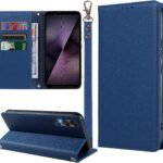 MINIKA Xperia 1 VII 用 ケース 手帳型 ストラップ付き 高級PUレザー エクスペリア1 VII ケース 手帳型 SO-51F XQ-FS44 スマホケース 耐衝撃 おしゃれ カード収納 横置きスタンド機能 内蔵マグネット 開閉式 両面 360度 全面保護 上質な手触り 擦り傷防止 汗や指紋防止 耐汚れ（ダークブルー）