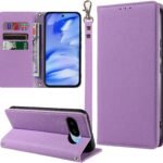 MINIKA Google pixel 9a 用 ケース 手帳型 ストラップ付き 高級PUレザー グーグルピクセル9a ケース ピクセル9a 携帯カバー おしゃれ スマホケース カード収納 横置きスタンド機能 内蔵マグネット 開閉式 両面 360度 全面保護 耐衝撃 上質な手触り 擦り傷防止 汗や指紋防止 耐汚れ（パープル）