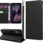 MINIKA Xperia 1 VII 用 ケース 手帳型 ストラップ付き 高級PUレザー エクスペリア1 VII ケース 手帳型 SO-51F XQ-FS44 スマホケース 耐衝撃 おしゃれ カード収納 横置きスタンド機能 内蔵マグネット 開閉式 両面 360度 全面保護 上質な手触り 擦り傷防止 汗や指紋防止 耐汚れ（ブラック）