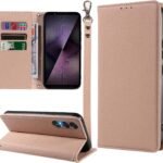 MINIKA Xperia 1 VII 用 ケース 手帳型 ストラップ付き 高級PUレザー エクスペリア1 VII ケース 手帳型 SO-51F XQ-FS44 スマホケース 耐衝撃 おしゃれ カード収納 横置きスタンド機能 内蔵マグネット 開閉式 両面 360度 全面保護 上質な手触り 擦り傷防止 汗や指紋防止 耐汚れ（ベージュ）