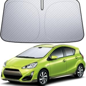 【6層断熱素材】 Lamicall トヨタ アクア 10系 フロントガラス サンシェード: 車サンシェード 日除け 車 クルマ フロントサンシェード, 車用 フロントガラス サンシェード 折り畳み式 カーシェード 断熱 カー用品 遮光 uvカット 紫外線遮蔽 フロント 擦り傷防止 断熱素材 暑さ対策 頑丈 収納ポーチ付き