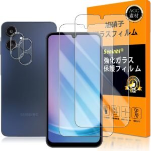 対応 Galaxy A25 5G ガラスフイルム 指紋認証対応 【2+2枚セット 日本製素材 - 高 品質 】【 SC-53F SCG33 フイルム（２枚入り）➕ カメラフィルム（２枚入り）】 強化ガラス 液晶 ギャラクシーa25 5G 保護フィルム ケース 3D Touch対応 撥油性 超耐久 高光沢 超薄型 液晶 防塵 防滴 薄型 硬度9H 指紋防止 衝撃吸収 高透過率 飛散防止 貼り付け簡単 気泡ゼロ 極薄 指紋認証鋭敏 ラウンドエッジ加工 SENLX-TMGA25-2