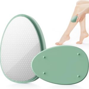 脱毛器 擦るだけ『業界注目！痛くない次世代モデル』 無痛脱毛器 角質除去 ナノガラス 物理脱毛 手のひらサイズ 軽量 男女兼用 操作簡単 痛みゼロ 初心者向け 家庭用 自宅 出張 旅行 ギフトにも最適 日本語取説書付き オシャレ (Green)