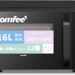 コンフィー(COMFEE') オーブンレンジ 16L フラットテーブル 横開き 自動＋手動メニュー12種 電子レンジ オーブン機能付き~200℃温度調整 全国対応 レンジ~650W/500W トースト・グリル・解凍機能・予熱対応 消音モード 角皿付き ヘルツフリー【2年メーカー保証】 全国対応 CF-EA162-BK ブラック 一人暮らし コンパクト