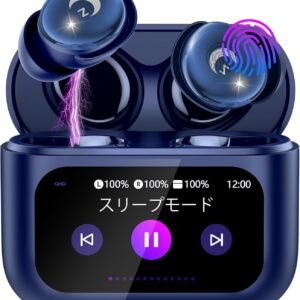 イヤホン bluetooth ワイヤレスイヤホン【2026年最新多機能タッチスクリーン搭載5つのEQモード】AIスマート ぶるーとゅーす コードレス ENCノイズキャンセリング 睡眠用ヘッドフォン IPX7防水 最大48時間再生 Type-C 急速充電 HI-FI音質 低遅延 自動ペアリング 小型/軽量 iPhone/Android適用 WEB会議/運動/テレワーク/通学/通勤/スポーツ/音楽用