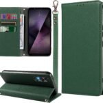 MINIKA Xperia 1 VII 用 ケース 手帳型 ストラップ付き 高級PUレザー エクスペリア1 VII ケース 手帳型 SO-51F XQ-FS44 スマホケース 耐衝撃 おしゃれ カード収納 横置きスタンド機能 内蔵マグネット 開閉式 両面 360度 全面保護 上質な手触り 擦り傷防止 汗や指紋防止 耐汚れ（ダークグリーン）