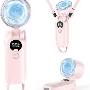 【2026夏新登場 瞬間冷却】ハンディファン 冷却プレート付き 携帯扇風機 冷感 手持ち扇風機 100段階風量調節 強力送風 ７枚羽根 160°無段階角度調節 大容量 最大20時間稼働 静音 小型 一台多役 手持ち/首掛け/卓上/吊り下げ 折り畳み式 LED残量表示 USB充電式 せんぷうき カラビナ＆ネックストラップ付き ミニファン 熱中症対策