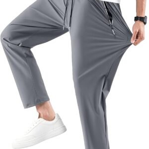 [HMT] スウェットパンツ メンズ 接触冷感 アイスシルク ズボン 薄手 超ストレッチ ジョガー テーパード ウエストゴム 調整紐 通気速乾 無地 大きいサイズ ゴルフ 夏用