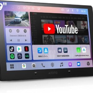 ATOTOZONE S8 Gen4 9インチディスプレイオーディオ2DIN、QLED EdgeFit Androidカーナビ、8コア4GB+64GB、4G LTE・Wi-Fi対応、ワイヤレス CarPlay& Android Auto、Hi‑Fi DSP オーディオ・4V RCA、前後ドラレコ録画対応 | 駐車24時間監視、先進AI音声制御、GPS追跡、車載IoTハブ | S84G209P