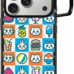 CASETiFY インパクトリングスタンド iPhone 17 Pro ケース [スタンド機能/MagSafe対応/耐衝撃/Chiikawa Co-Lab] - Chiikawa Summer Tile Case - ブラック