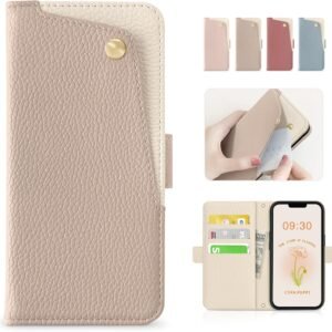 CASSYOOK 適用 いphone14 ケース 手帳型 iphone14/あいほん14 ケース 財布型 カバー カードポケット付き スマホケース iphone 14 手帳型 全面保護 アイホン14ケース カード収納 横置きスタンド機能 高級PUレザー おしゃれ 上質な手触り 擦り傷防止 （アプリコット）