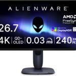 Dell AW2725Q 26.7インチ 有機EL Alienware ゲーミングモニター(無輝点3年保証/4K/QD-OLED抗反射/DP1.4x1,HDMI2.1x2/DCI-P3 95%/縦横回転,高さ調整/0.03ms,240Hz/Free-Sync Premium Pro,VESA DisplayHDR True Black 400)