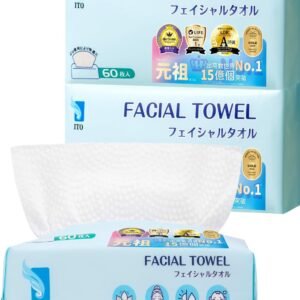 ITO クレンジングタオル フェイシャルタオル 60枚入×3個セット OEKO-TEX認証 赤ちゃんにも優しい ITOオリジナル鮫小紋エンボス生地 敏感肌 肌荒れ対策 使い捨てタオル フェイスタオル使い捨て フェイスケア スキンケアタオル