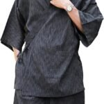 [JIGGYS SHOP] ジギーズショップ 甚平｜メンズ 上下 セット じんべい 綿100％ 和服 しじら織り 父の日 寝巻き 部屋着 夏服 お祭り 花火