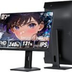KTC 27 インチ ゲーミングモニター (240Hz/FHD/1ms/Fast IPS/HDR10/sRGB131%/4000:1コントラスト比) FreeSync&G-Sync対応) 目に優しい低ブルーライト チルト・ 縦回転・昇降可能 HDMI2.0×2+DP1.4×1搭載 3年間の保証付きH27F7