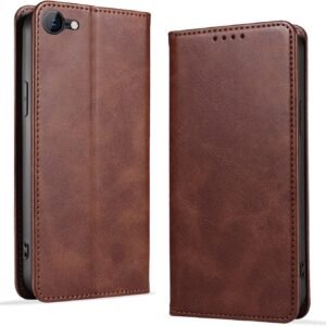 KWATUNG iPhone SE3 用ケース 手帳型 iphone8用 iphonese第2世代用 ケース 手帳型 PUレザー 軽量 放熱性 薄型 マグネット式 スマホケース iphone7用 iphone8用 手帳型 カード収納 スタンド機能 iPhone SE2 SE3用カバー 衝撃吸収 落ち着いた色【ダークブラウン】