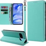 MINIKA Google pixel 9a 用 ケース 手帳型 ストラップ付き 高級PUレザー グーグルピクセル9a ケース ピクセル9a 携帯カバー おしゃれ スマホケース カード収納 横置きスタンド機能 内蔵マグネット 開閉式 両面 360度 全面保護 耐衝撃 上質な手触り 擦り傷防止 汗や指紋防止 耐汚れ（グリーン）