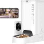 PETKIT 自動給餌器 猫 中小型犬用 タンク二層化 カメラ付き 1080P 暗視機能 双方向会話 透明な窓口 感知センサーを搭載 タイマー式 スマホ管理 2WAY給電 IOS Android対応 日本語対応アプリ (シングルホッパー カメラ付き)