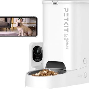 PETKIT 自動給餌器 猫 中小型犬用 タンク二層化 カメラ付き 1080P 暗視機能 双方向会話 透明な窓口 感知センサーを搭載 タイマー式 スマホ管理 2WAY給電 IOS Android対応 日本語対応アプリ (シングルホッパー カメラ付き)