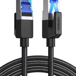 UGREEN LANケーブル CAT8 メッシュ カテゴリー8 コネクタ 超光速40Gbps/2000MHz CAT8準拠 イーサネットケーブル 爪折れ防止 シールド モデム ルータ PS3 PS4 Xbox等に対応 2M