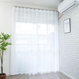 cloth shop布や レースカーテン 2枚組 幅130 x 丈176cm UVカット 日中 外から見えにくい 断熱 保温 おしゃれ 洗える カーテンフック 付 [ラスク2レース ホワイト]