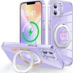 iPhone 12 / iPhone 12 Pro 用 ケース Magsafe対応 ワイヤレス充電 360°回転スタンド 縦横両対応 Gunwon スマホケース iphone12 / iPhone12 Pro 用 米軍規格 耐衝撃 半透明 マット感 マグセーフ 防指紋 リング マグネット搭載 アイフォン12/アイフォン12 Pro 用 カバー「クリア」