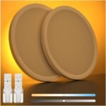 「Coizabera」LED シーリングライト 6畳 2個セット 間接光常夜灯付き 調光調色 3600lm おしゃれ 北欧風 極薄型 天井照明器具 雰囲気ナイトライト 電気 蛍光灯 リモコン APP操作 6畳～8畳 Ceiling Light 寝室/リビング/キッチン適用