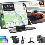 【2026最新】VANBAR ディスプレイオーディオ ドラレコ【前4K＋後1080P 前後同時表示/録画】CarPlay/Android Auto 対応 10.26インチ ポータブル車載モニター 高輝度タッチスクリーン ワイヤレスカープレイ アンドロイドオートカーナビ オーディオ一体型 ナビ Siri/Google音声制御 Bluetooth/AUX/FM 駐車補助 取付簡単 多車種対応