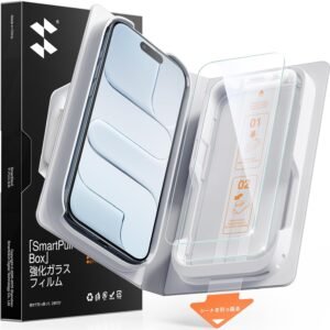 【20kg耐衝撃・秒貼革命】SmartDevil iPhoneAir用ガラスフィルム 2枚セット ガイドボックス付き 貼り付け超簡単 自動除塵 米軍MIL規格 黒縁なし 落下保護 滑らかな手触り 指紋防止「SmartPull Box」いPhoneAir対応 保護フィルム