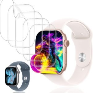 【5枚セット】 対応 Apple Watch series 11 42mm フィルム 【日本旭硝子製】 用 アップルウォッチ Series 11 42mm 保護フィルム 柔らかい ケース カバー 耐衝撃 飛散防止 指紋防止 全面保護 極薄 高透過率 高感度タッチ 3D曲面 簡単貼り付け 対応 Series 11 保護フィルム