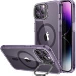 【レンズスタンド内蔵】ESR iPhone14promax ケース MagSafe 対応 3WAY置き 角度調整可能 いphone14pro max ケース 米軍MIL規格 耐衝撃 傷防止 ストラップホール付き 14 pro max ケース カメラリング アイフォン14promax 用 スマホケース Classicシリーズ（パープル）