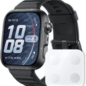 【体組成計セット】HUAWEI WATCH FIT 5 Pro スマートウォッチ 薄型軽量 ゴルフ機能 1.92インチ大画面 3000nits高輝度 ワークアウト サファイアガラス GPS内蔵 転倒検知 心電図 健康管理 10日間ロングバッテリー フリーダイビング iOS/アンドロイド対応 ブラック
