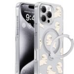 【最新トレンド・360°回転スタンド】CASEKOO iPhone 16 Pro Max 用ケース クリア 比熊犬 ふわふわ 米軍MIL規格 フィット感 MagSafe対応 最大25W急速充電対応 横縦両立 角度自在 超強磁力 耐衝撃 高耐久性 ラップホール付き 透明 黄変防止 いphone16promax 用ケース 6.9インチ「XLine MagicStand Pro」（クリア）