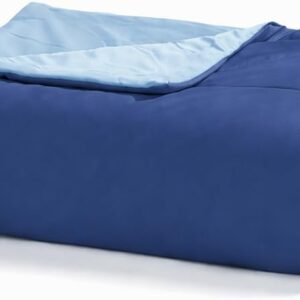 【最高級ｘ深い眠りサポート】 夏用 キルトケット 接触冷感 リバーシブル 洗える 薄手 軽量 Q-max0.46/0.55 吸湿通気 ひんやり 春夏秋用 (ネイビー(両面冷感タイプ), ダブル(180x200cm))