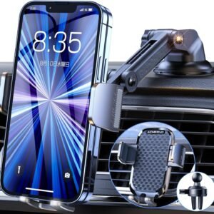 スマホホルダー 車 ACMEZING 車載ホルダー【業界改良3段クリップ式+3軸機械式伸縮アーム】 車 スマホスタンド カー用品 携帯ホルダー 車 エアコン吹き出し口＆超強力真空吸盤兼用2in1 片手操作 安定性拔群 車載スマホホルダー 自由調節 360度回転 車用スマホホルダー 手帳型ケース対応 車用品 日本語説明書付き iPhone/Android4-7インチ多機種と99%車種が対応
