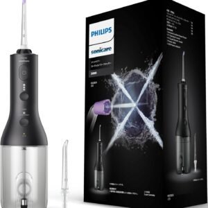 フィリップス ジェットウォッシャー ソニッケアー コードレスパワーフロッサー3000 口腔洗浄器 (X型水流ジェットウォッシャー) HX3826/23 ブラック 【Amazon.co.jp限定】