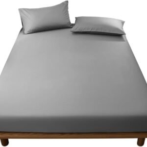 ボックスシーツ セミダブル 120×200cm グレー マットレスカバー ベッドカバー シーツ 吸水速乾 抗菌･防臭 耐久性が高い オールシーズン 厚さ 5cm～30cm のベッド/マットレス/敷き布団対応