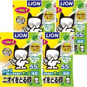 ライオン 猫砂 ニオイをとる砂 リラックスグリーン 5.5L×4袋 全自動猫トイレ対応 LION PET